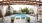 a swimming pool with a covered patio